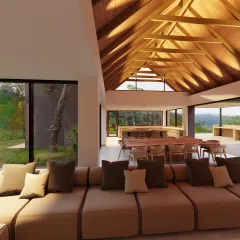 Vista 360° – Sala - Chimenea, Casa Campestre La Orquídea San Francisco - Cundinamarca